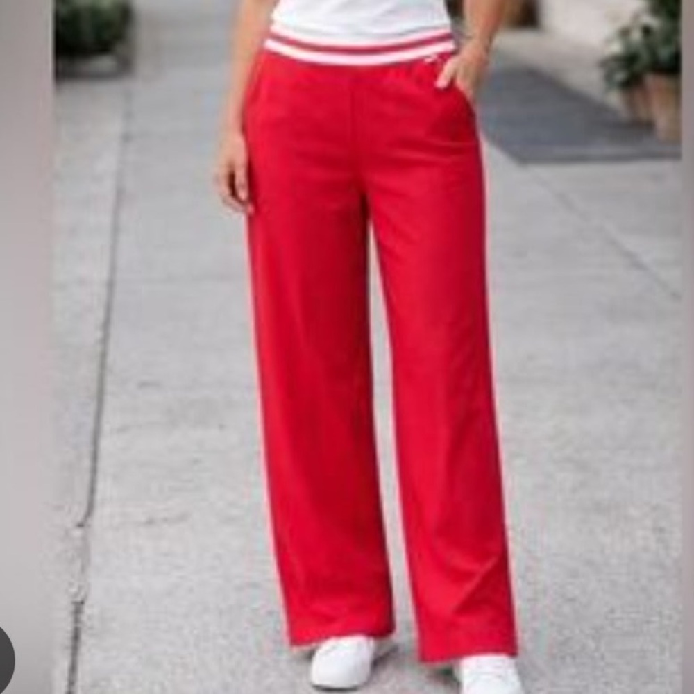 Jones New York‎ Bold Red Wide-Leg Pants